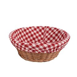 Ošatka rattan kruh+textil ASS 