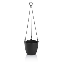 PLASTKON Závěsný květináč Ariella 18 cm - antracit