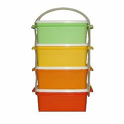 Plastový jídlonosič 4x 1,2 l, 17 x 15 x 25 cm