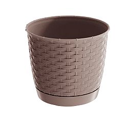Plastový květináč Ratolla Round béžová, pr. 16,5 cm