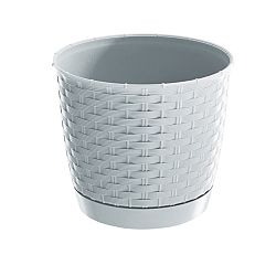 Plastový květináč Ratolla Round bílá, pr. 19 cm