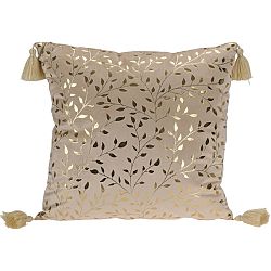 Polštářek Golden twig béžová, 45 x 45 cm