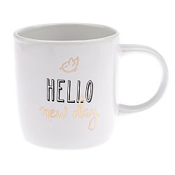 Porcelánový hrnek Hello  360 ml, zlatá