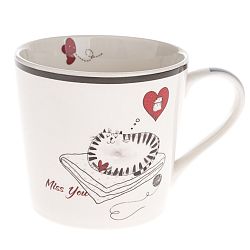 Porcelánový hrnek Ležící kočka, 400 ml