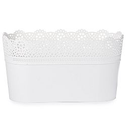 Prosperplast Plastový květináč Lace, bílá