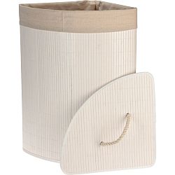 Rohový koš na špinavé prádlo Bamboo, bílá