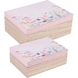 Sada dekoračních boxů Flower paradise 2 ks, růžová