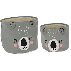 Sada dětských košíků Animals Koala 2 ks, šedá