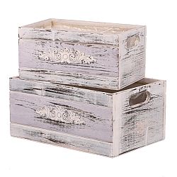 Sada dřevěných obalů na květináče Vintage, 2 ks 