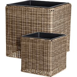 Sada obalů na květináče Cubic Rattan, 2 ks