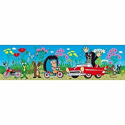 Samolepicí bordura Krteček a auto, 500 x 14 cm