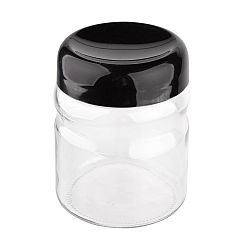 Skleněná dóza s plastovým víkem, 0,9 l, černá