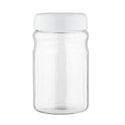 Skleněná dóza s plastovým víkem, 1,4 l, šedá
