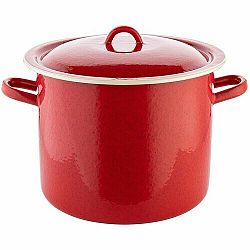 Smaltovaný hrenc s poklicí 28 cm, červená