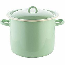 Smaltovaný hrenc s poklicí 28 cm, zelená