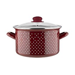 Smaltovaný hrnec RETRO 16 cm, červená