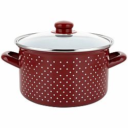 Smaltovaný hrnec RETRO 18 cm, červená
