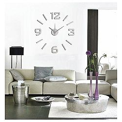 StarDeco Nástěnné hodiny matná stříbrná, pr. 60 cm