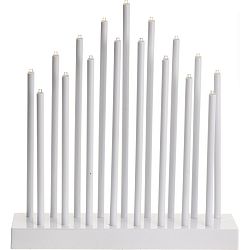 Stolní svícen Pipes bílá, 17 LED