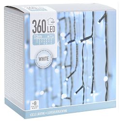 Světelný řetěz Icicle bílá, 360 LED