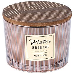 Svíčka ve skle Winter natural Old wood, 11 x 8,5 cm