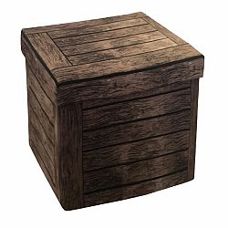Taburet s úložným prostorem Wood, 38 x 38 cm