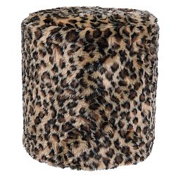 Taburet z umělé kožešiny Leopard, 31 x 34 cm