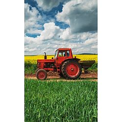 Tiptrade Dětský ručník Červený Traktor, 30 x 50 cm