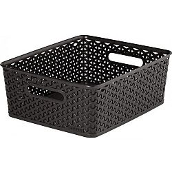 Úložný box RATTAN 'Y' STYLE - S tm. hnědý, Curver