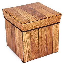 Úložný sedací box Wooden Nut, 30 x 30 x 30 cm 