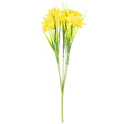 Umělá kytice Narcis s 15 květy, žlutá, 32 cm