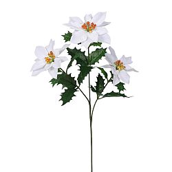 Umělá Poinsettia bílá, 55 cm