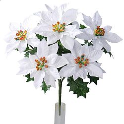 Umělá vánoční Poinsettie bílá, 30 cm