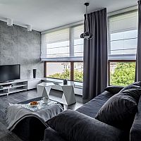 Moderné biele rolety v interiéri