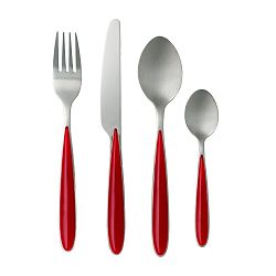 16dílná sada příborů s červenou rukojetí Brandani Cutlery