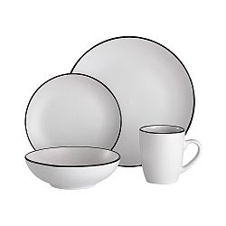 16dílný bílý kameninový jídelní servis Ladelle Line