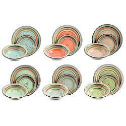 18dílný set barevného nádobí z kameniny Villa d'Este Mykonos Sombrerors