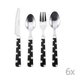 24dílná sada příborů s černým detailem Bergner Squad