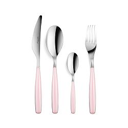 24dílná sada příborů s růžovou rukojetí Vialli Design Rome