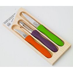 3dílná sada nožíků a škrabky v dřevěné krabičce Jean Dubost Rainbow