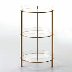 3patrový odkládací stolek ve zlaté barvě Thai Natura Bar, 40 x 73 cm