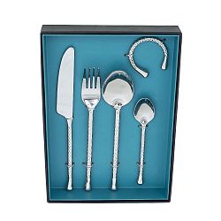 4dílná sada příborů s kroužkem na ubrousek Ego Dekor Dafné