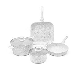 4dílný set nádobí s poklicemi a úchyty Bisetti Stonewhite Francesca