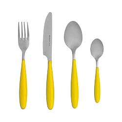 4dílný set příborů se žlutou rukojetí Brandani Ginger