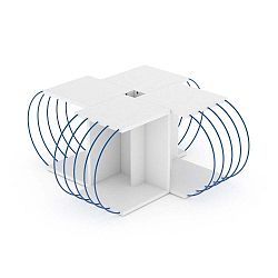 4dílný variabilní konferenční stolek s modrými detaily Sam