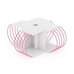 4dílný variabilní konferenční stolek se růžovými detaily Frederick