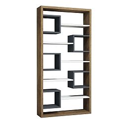 Antracitová knihovna v dekoru ořechového dřeva Muzzo Hamdo