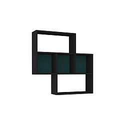 Antracitová nástěnná police s tyrkysovými detaily Homitis Maybe