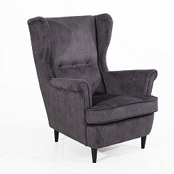 Antracitové křeslo s černými nohami Max Winzer Clint