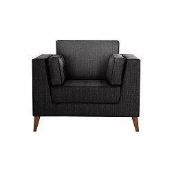 Antracitové křeslo s detaily v černé barvě Stella Cadente Maison Atalaia Anthracite